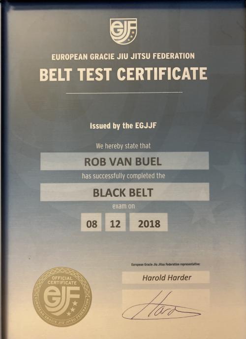 Black belt · December 11, 2018 · Promoted by Harold Harder