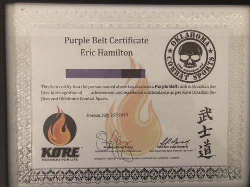 Purple belt · July 26, 2019 · Promoted by Steve Young
