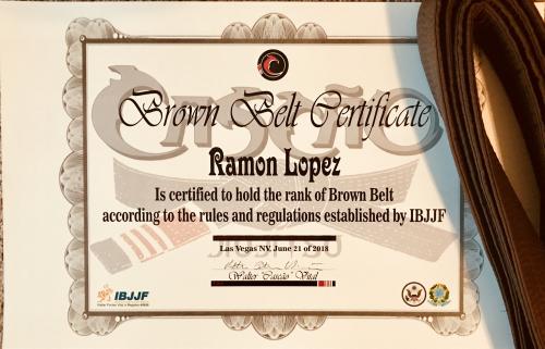 Brown belt · June 16, 2018 · Promoted by Walter Vital Cascao