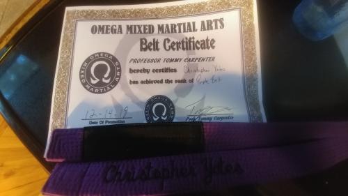Purple belt · December 14, 2019 · Promoted by Thomas Carpenter