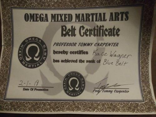 Blue belt · February 1, 2019 · Promoted by Thomas Carpenter