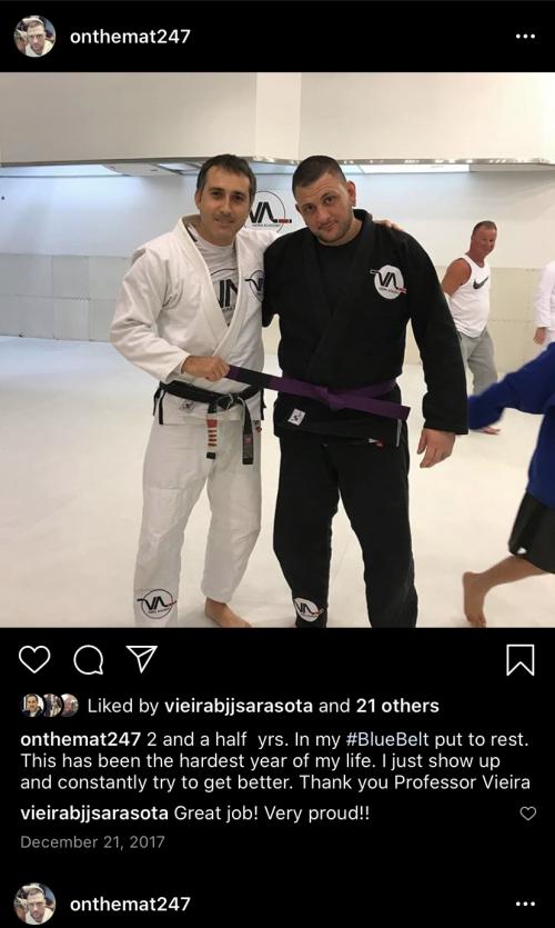 Purple belt · December 21, 2017 · Promoted by Thadeu Vieira