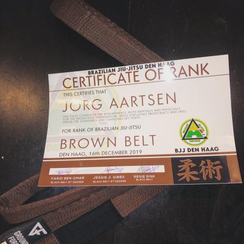 Brown belt · December 16, 2019 · Promoted by Farid Ben Omar
