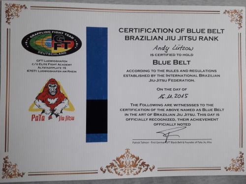 Blue belt · November 16, 2015 · Promoted by Patrick Talmon