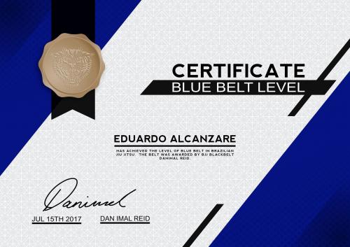 Blue belt · August 1, 2017 · Promoted by Daniel Reid
