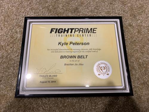 Brown belt · August 10, 2014 · Promoted by Thales Blaso