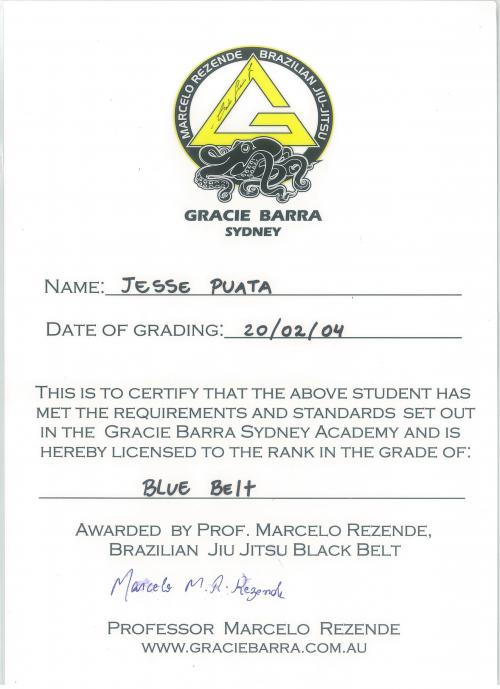 Blue belt · February 20, 2004 · Promoted by Marcello Rezende