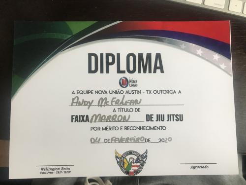 Brown belt · February 4, 2020 · Promoted by Wellington Brito