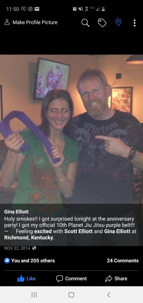 Purple belt · November 22, 2014 · Promoted by Scott Elliott
