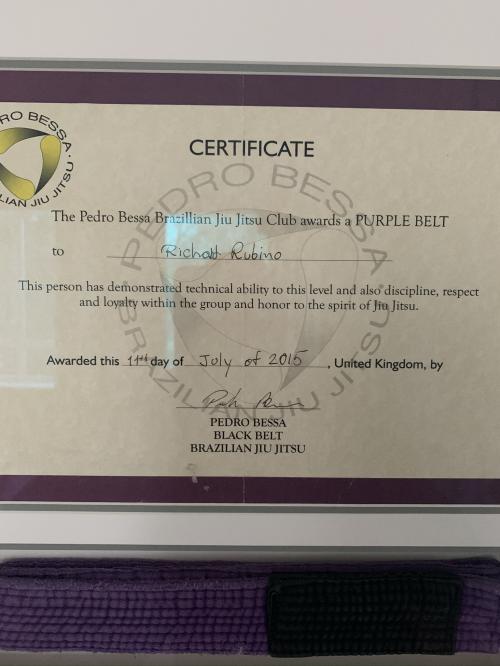 Purple belt · July 11, 2015 · Promoted by Pedro Bessa