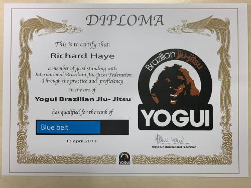 Blue belt · April 14, 2013 · Promoted by Marcelo Santiago
