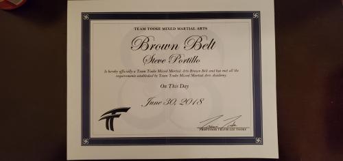 Brown belt · June 30, 2018 · Promoted by Travis Tooke