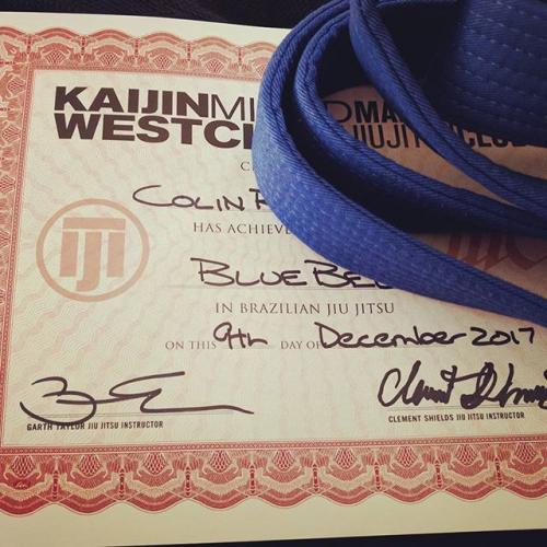Blue belt · December 9, 2017 · Promoted by Garth Taylor