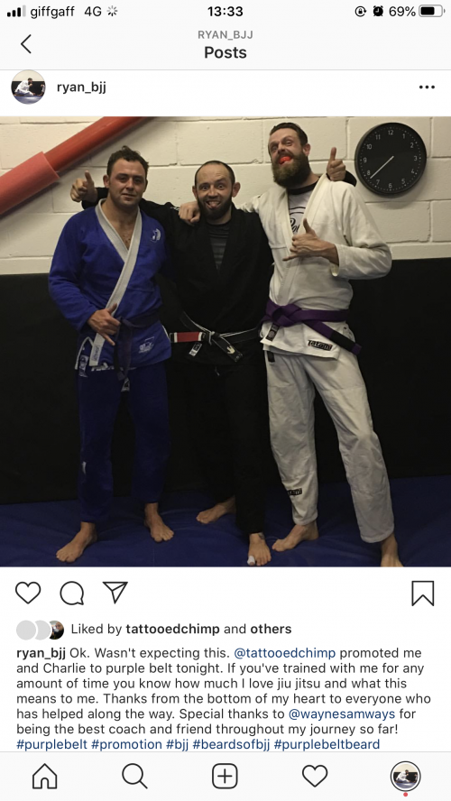 Purple belt · September 19, 2016 · Promoted by Rob Taylor