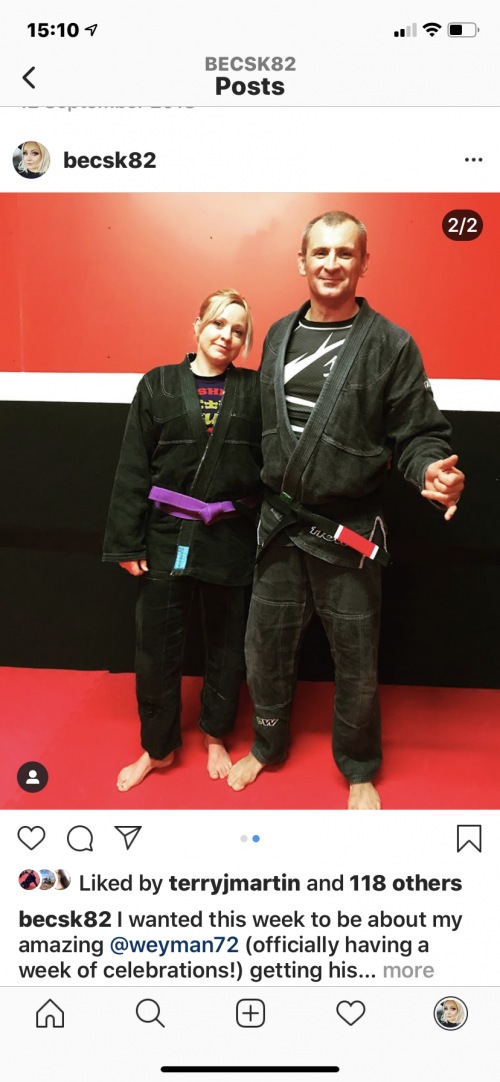 Purple belt · September 3, 2018 · Promoted by Alyn Weyman