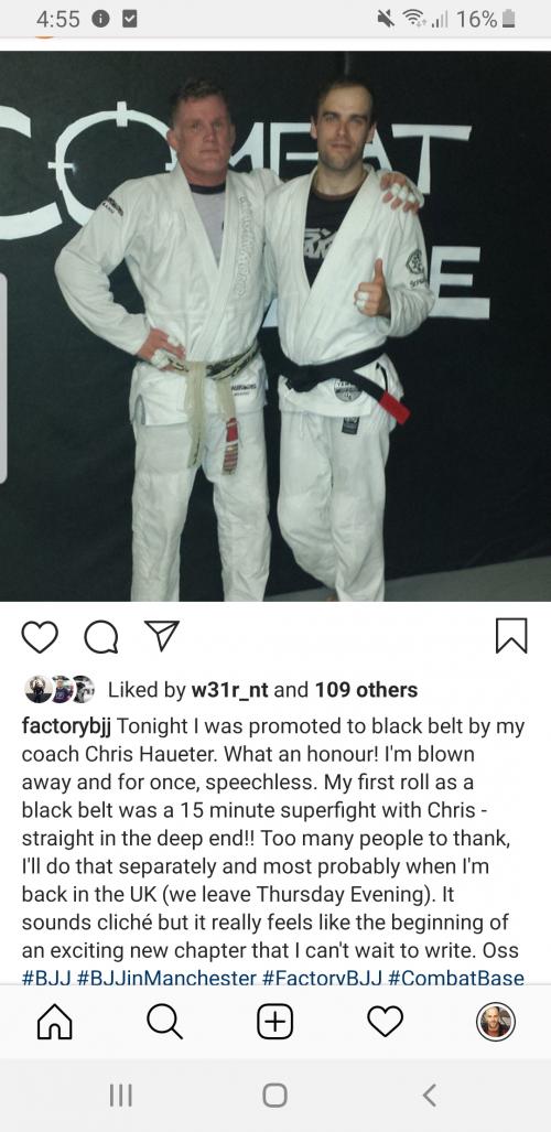 Black belt · November 5, 2014 · Promoted by Chris Haueter