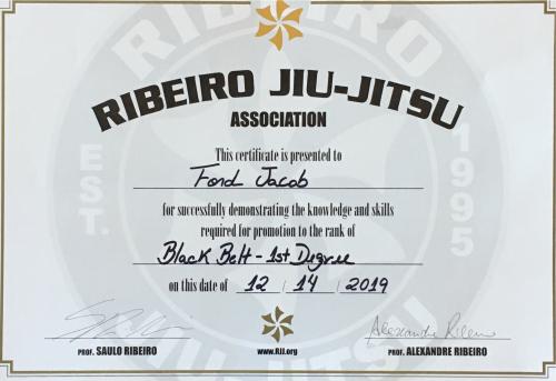 Black belt 1st degree · December 12, 2019 · Promoted by Leonel Marra