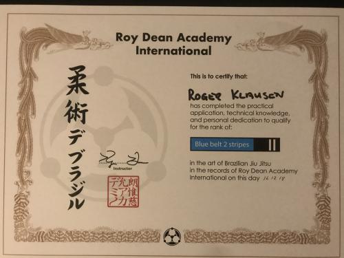 Blue belt · December 16, 2018 · Promoted by Richard Haye