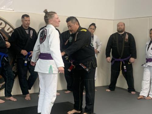 Purple belt · January 25, 2020 · Promoted by Master Cleber Luciano and Professor Rudy Vasquez
