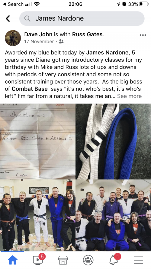 Blue belt · November 17, 2019 · Promoted by James Nardone