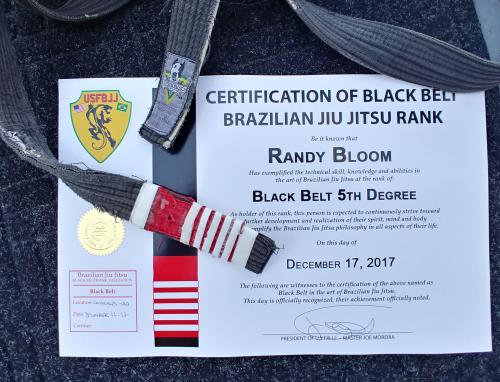 Black belt 5th degree · December 17, 2017 · Promoted by Joe Moreira