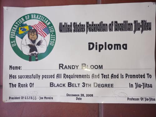 Black belt 3rd degree · December 28, 2008 · Promoted by Joe Moreira