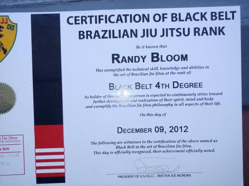 Black belt 4th degree · December 9, 2012 · Promoted by Joe Moreira