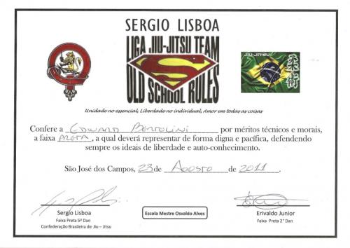 Black belt · August 23, 2011 · Promoted by Sérgio Lisboa