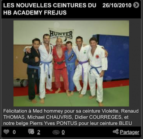 Blue belt · October 26, 2010 · Promoted by Herve Bougriot