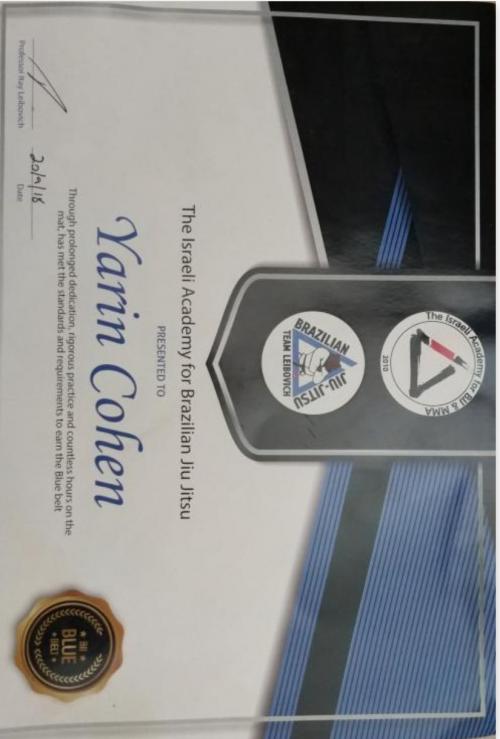 Blue belt · September 20, 2018 · Promoted by Itay Leibovich