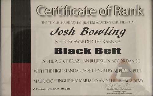 Black belt · December 10, 2016 · Promoted by Mauricio Tinguinha Mariano