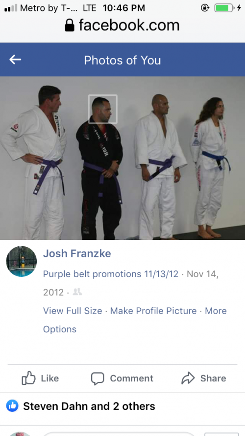Purple belt · November 13, 2012 · Promoted by Phil Cardella