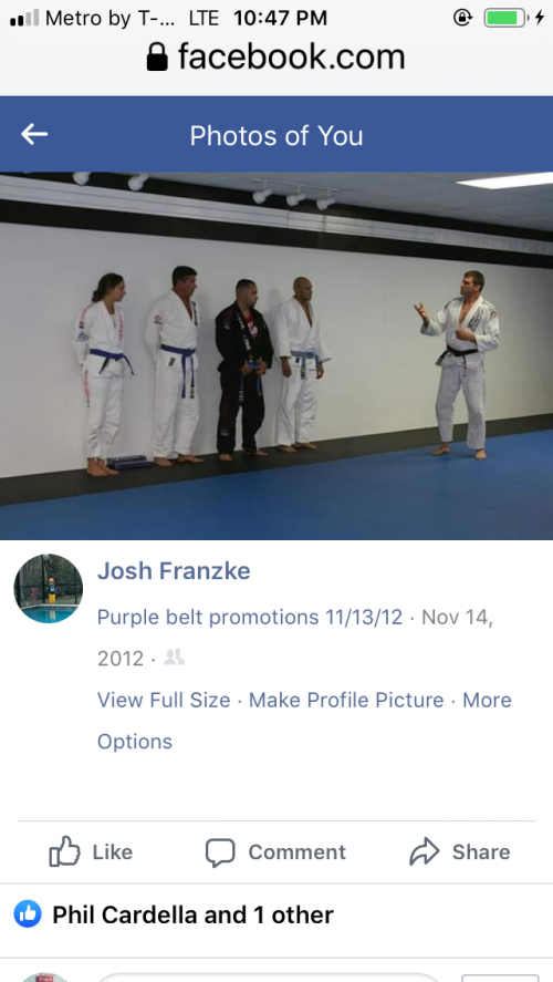 Purple belt · November 13, 2012 · Promoted by Phil Cardella