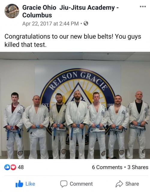 Blue belt · April 22, 2017 · Promoted by Robin Gieseler
