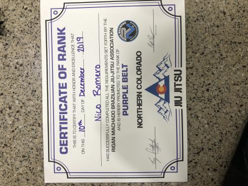 Purple belt · December 10, 2019 · Promoted by Troy Pettyjohn