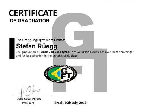 Black belt 1st degree · July 16, 2018 · Promoted by Julio Cesar Pereira