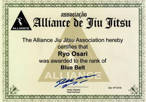 Blue belt · December 14, 2019 · Promoted by Deddy Wigraha