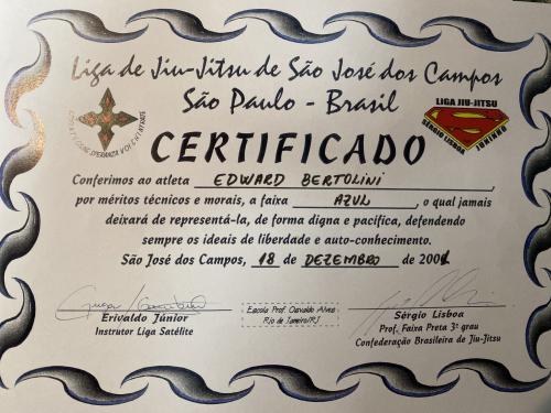 Blue belt · December 18, 2001 · Promoted by Sérgio Lisboa