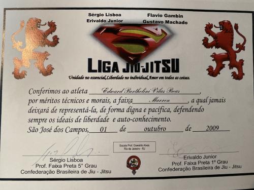 Brown belt · October 1, 2009 · Promoted by Sérgio Lisboa
