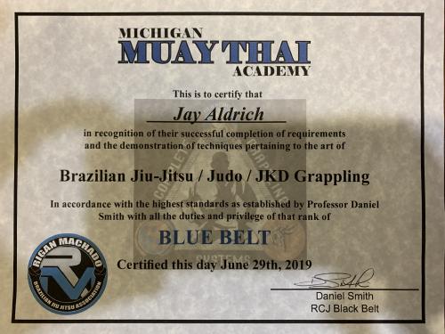 Blue belt · June 29, 2019 · Promoted by Daniel Smith