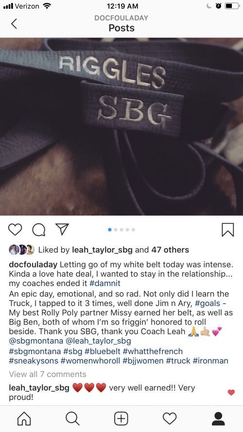 Blue belt · March 18, 2018 · Promoted by Travis Davison