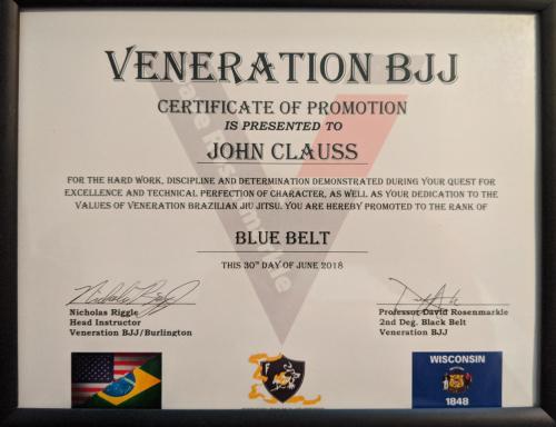 Blue belt · June 30, 2018 · Promoted by Nicholas Riggle