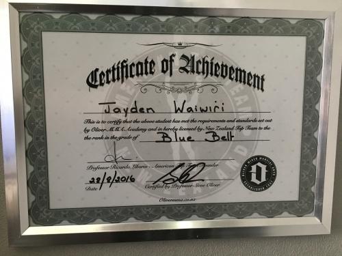 Blue belt · August 28, 2016 · Promoted by Derrin Simpson