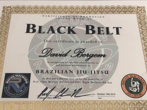 Black belt · October 19, 2019 · Promoted by Chris McCune