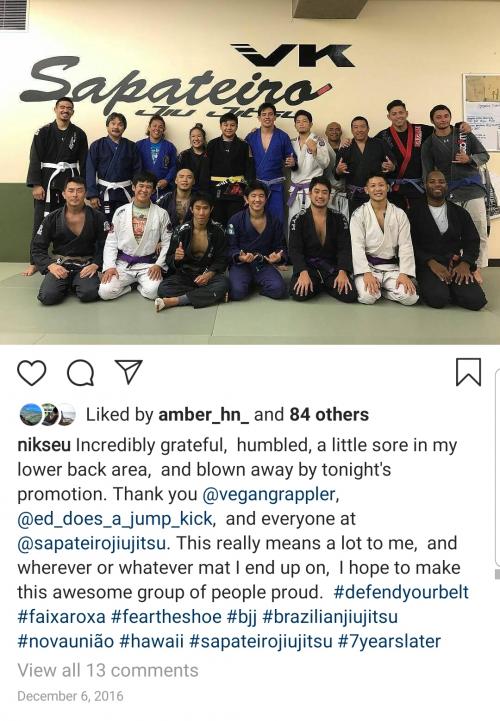Purple belt · December 6, 2016 · Promoted by Kyle Takao
