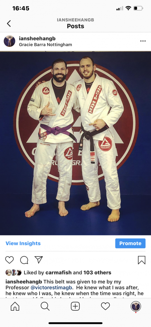 Purple belt · January 13, 2018 · Promoted by Victor Estima