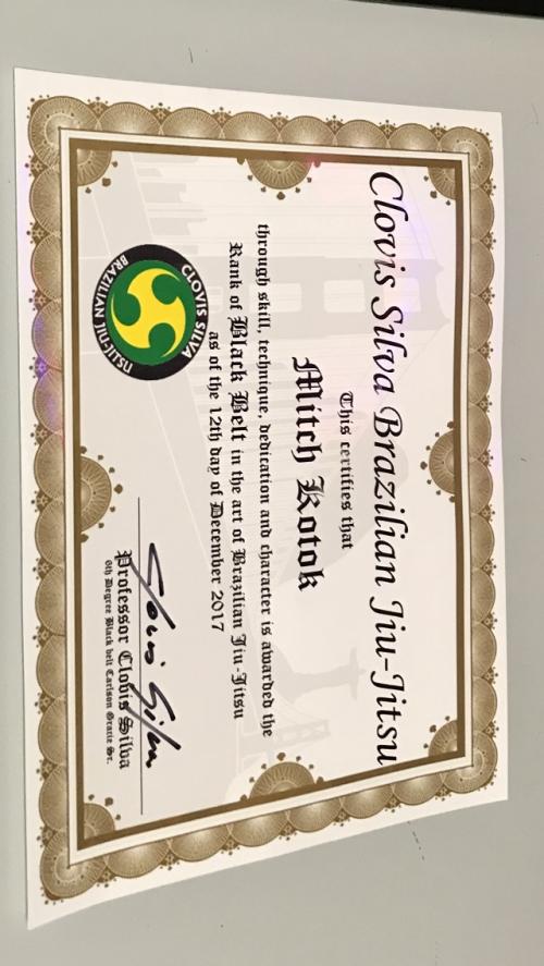 Black belt · December 12, 2017 · Promoted by Clovis Silva 7th degree coral belt ( Carlson Gracie Sr )
