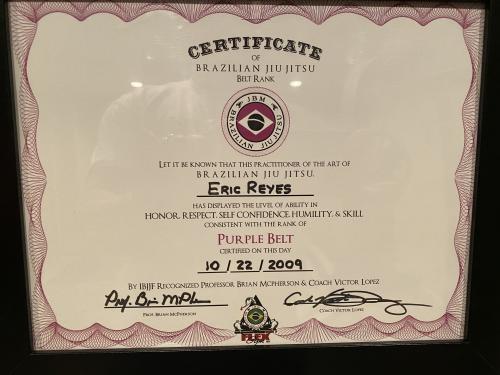 Purple belt · October 22, 2009 · Promoted by Brian McPherson