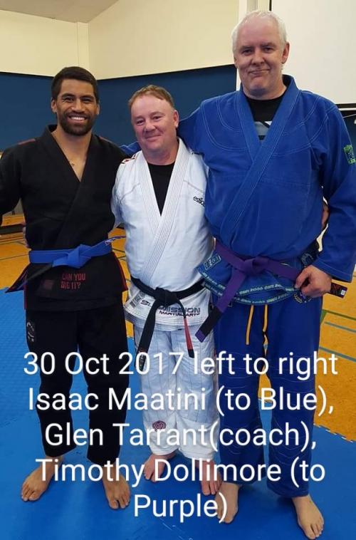 Purple belt · October 30, 2017 · Promoted by Glen Tarrant