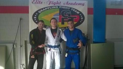 Back when I got my first stripe on my blue belt from my coach Patrick and Patrick Gaudio
